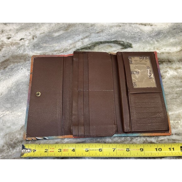 Anuschka Women's Wallet Butterfly Roses Floral Design Trifold Bills Credit Coin - Picture 6 of 15